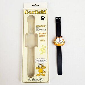 1978 GARFIELD The Cat Vintage LCD Quartz Flip-It Watch United Feature Syndicate